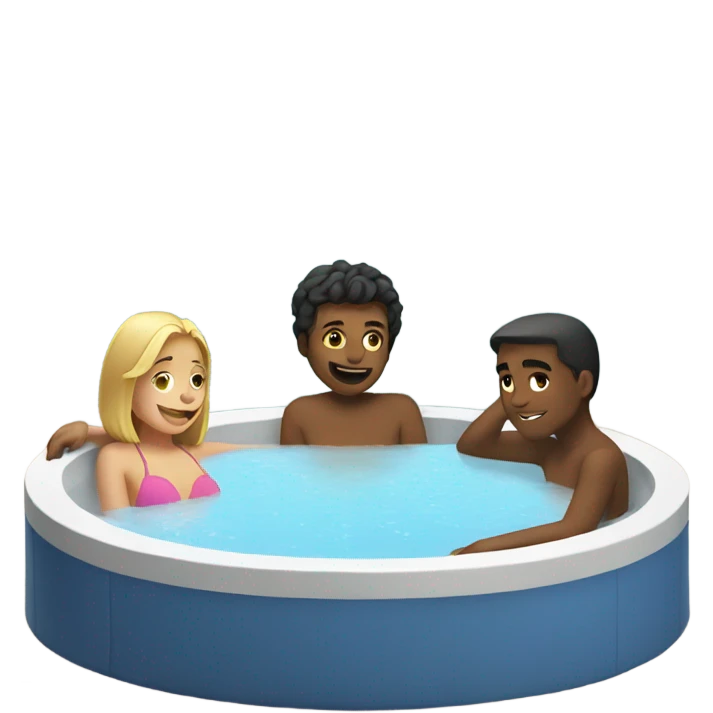Girl and boy sitting in a Jacuzzi emoji