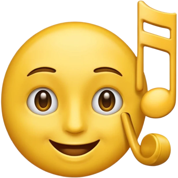 un emoji qui écoute de la musique  avec un léger sourire emoji