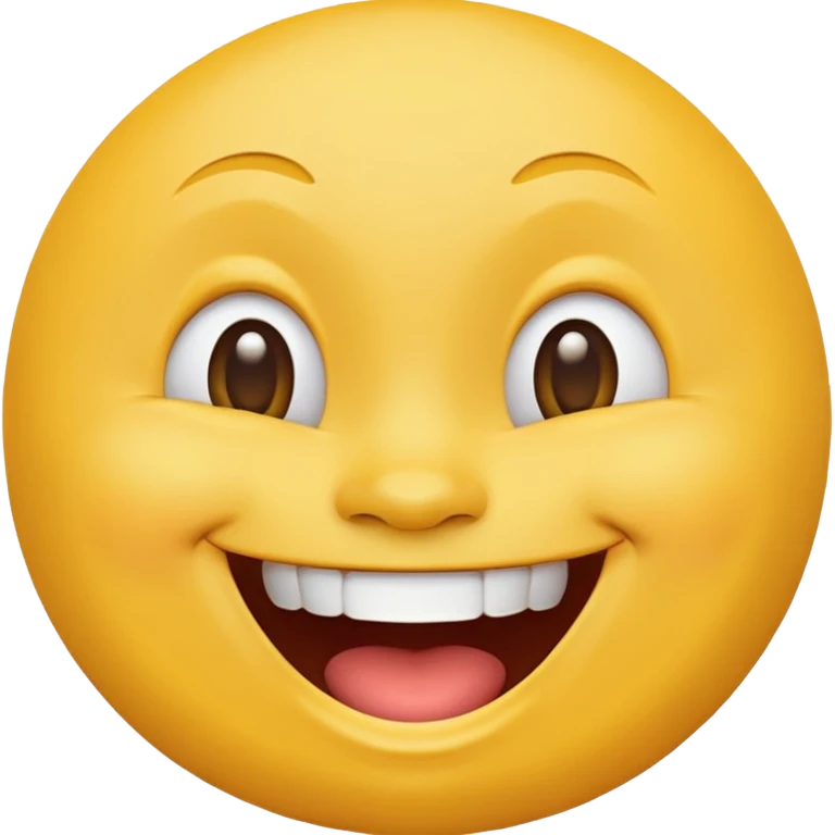 Emoji, yellow round laughing tilted head face,  emoji