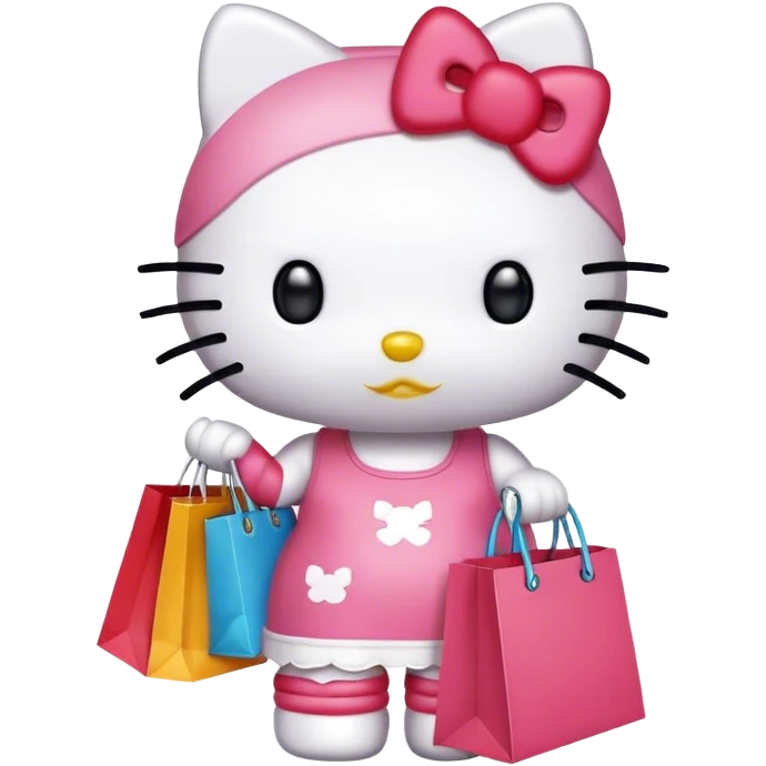 Hello kitty with shopping  emoji
