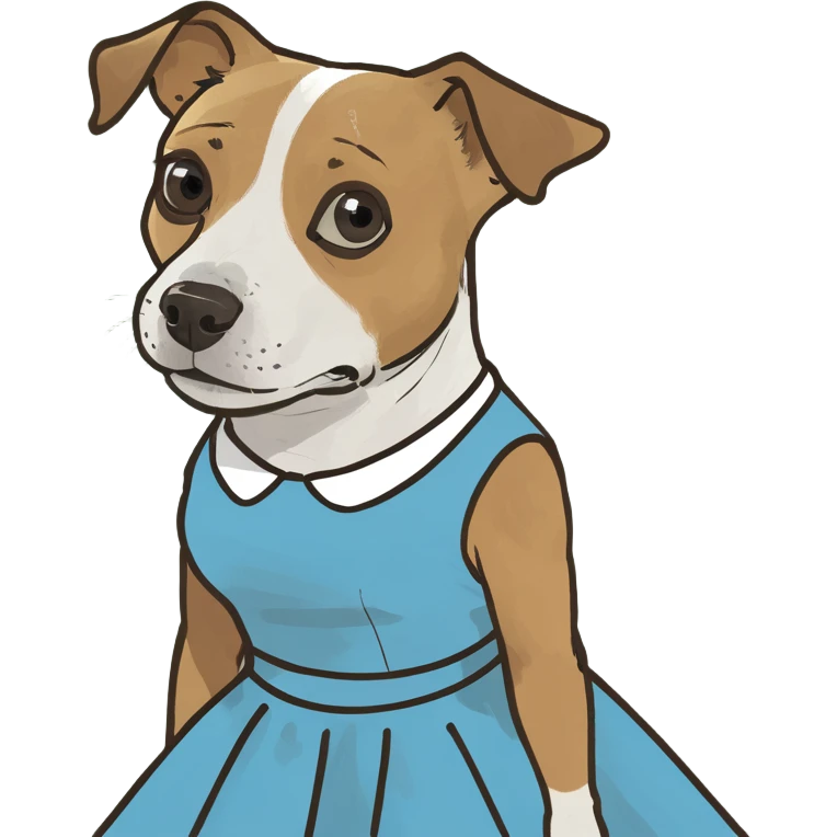 Dog wearing a dress emoji