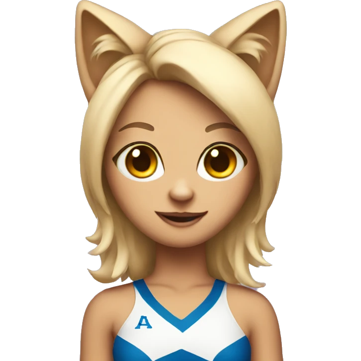 girl cat dressed as a cheerleader emoji