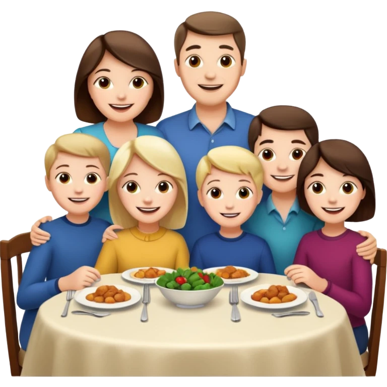 light family having dinner emoji