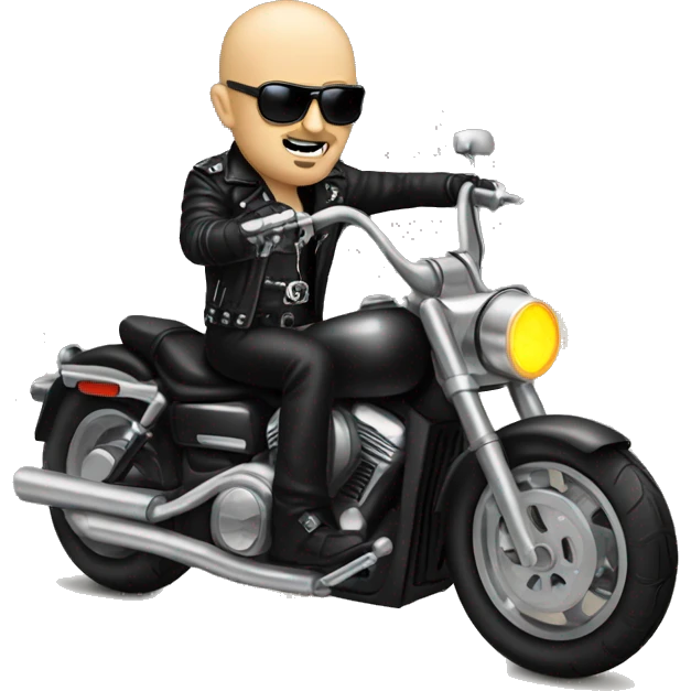 Rob Halford on motorcycle  emoji