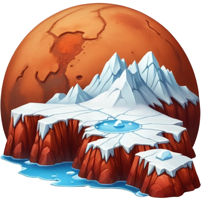 Mars with polar ice caps emoji