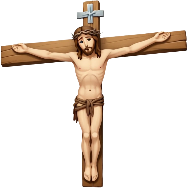 распятый Иисус на кресте в полный рост сбоку.  Крест должен быть целый emoji