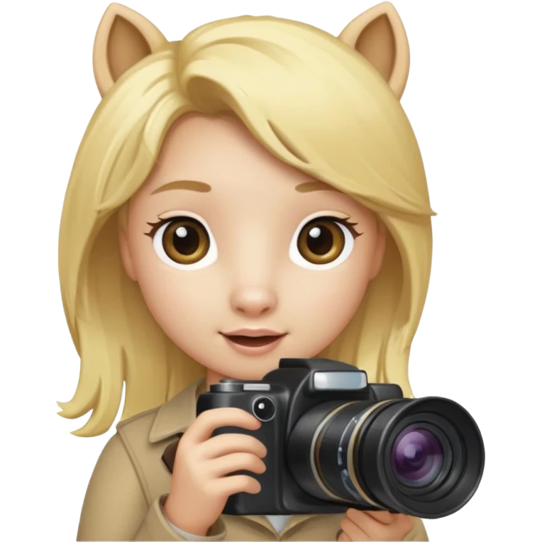 pony blonde taking photo emoji