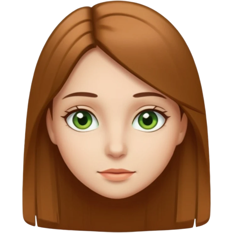 Girl with straight hairs, green and brown eyes and with clear skin but not to much  emoji