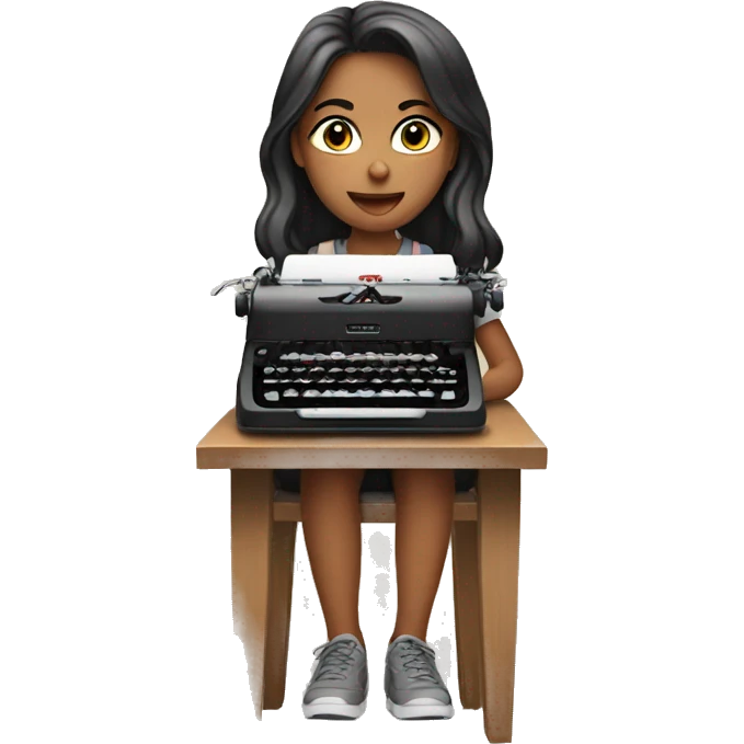 Girl with typewriter emoji