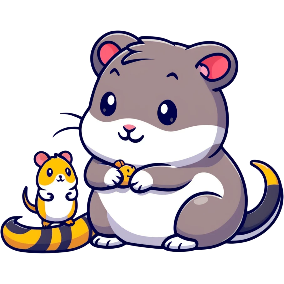snake hugging a hamster emoji