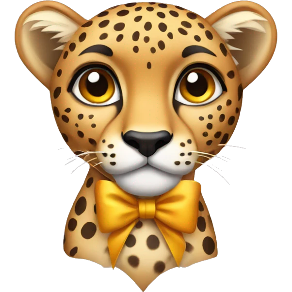 Cheetah with a bow emoji