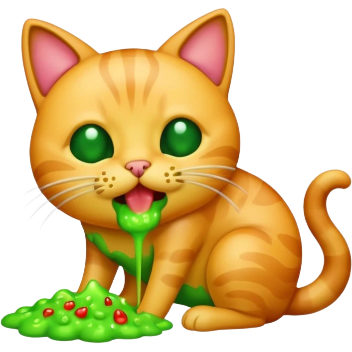 an emoji that vomits. But it's a cat that vomits emoji