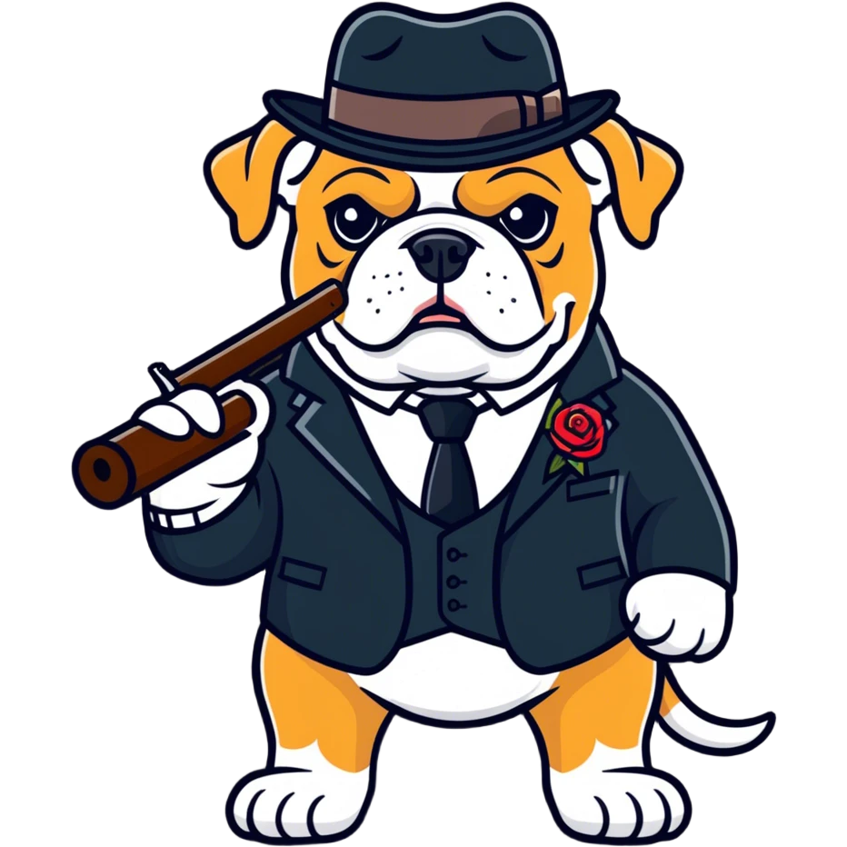 Dog as a gangster emoji