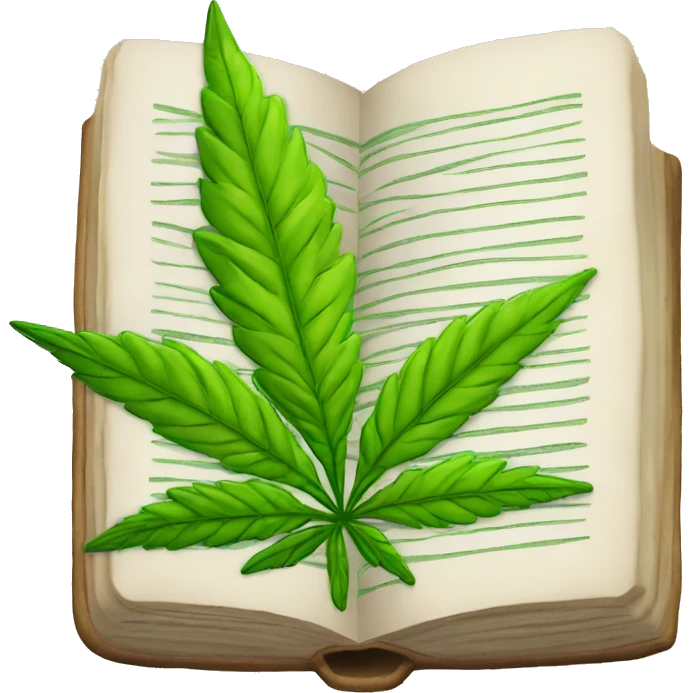 Book with a weed leaf on it emoji