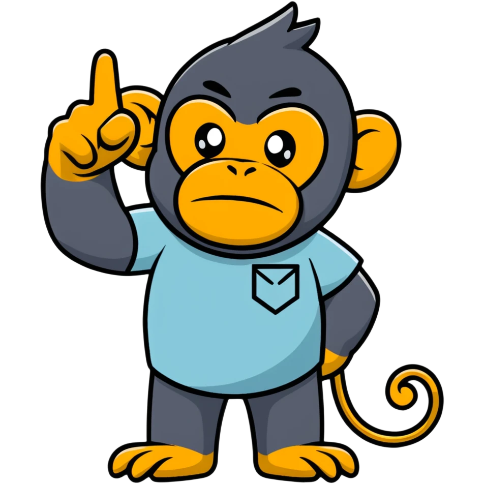 Affe Shows middle Finger  emoji