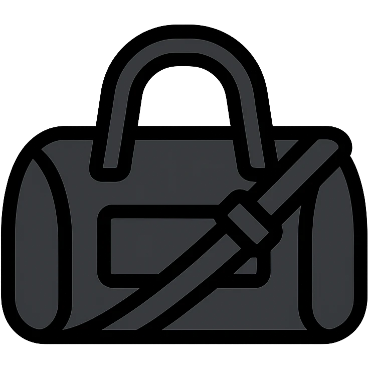 all black duffle bag with black strap emoji