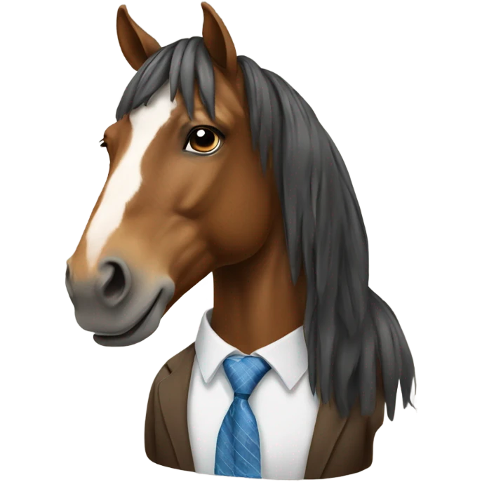 Horse wearing a tie emoji
