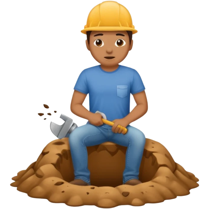 digging a hole to poop in emoji