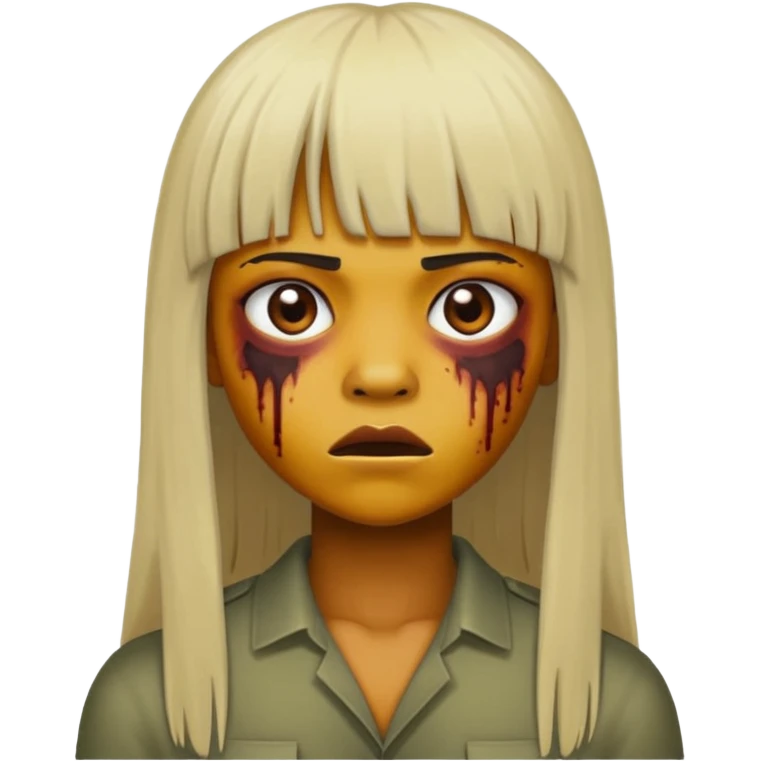 zumbi cabelo liso com franja e longo  emoji
