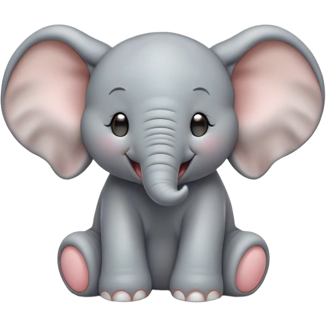 Cinematic Cute Yawning Baby Elephant Portrait Emoji, Head tilted slightly with a dramatic, wide-open yawn, showcasing a soft, downy gray hide with oversized drooping ears, round eyes barely open in drowsy contentment, Simplified yet irresistibly adorable features, highly detailed, glowing with a soft, cozy glow, high shine, relaxed yet expressive, stylized with a touch of gentle whimsy, bright and endearing, soft glowing outline, capturing the essence of a sleepy yet affectionate baby elephant, so drowsy it feels like it could stretch out of the screen and curl up for a nap! emoji