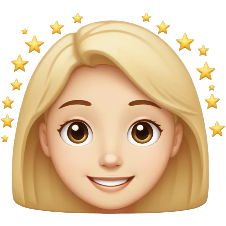 Smiling lightly with big round eyes full of stars  emoji
