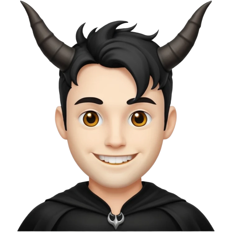 Black Horns on male halloween emoji