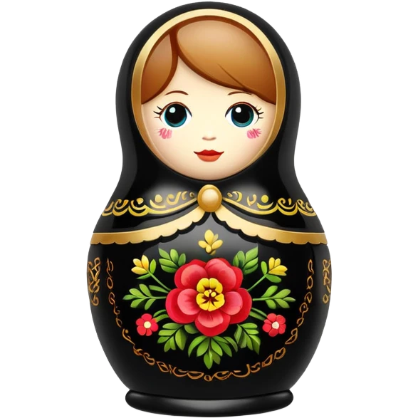 Black colour Russian doll emoji