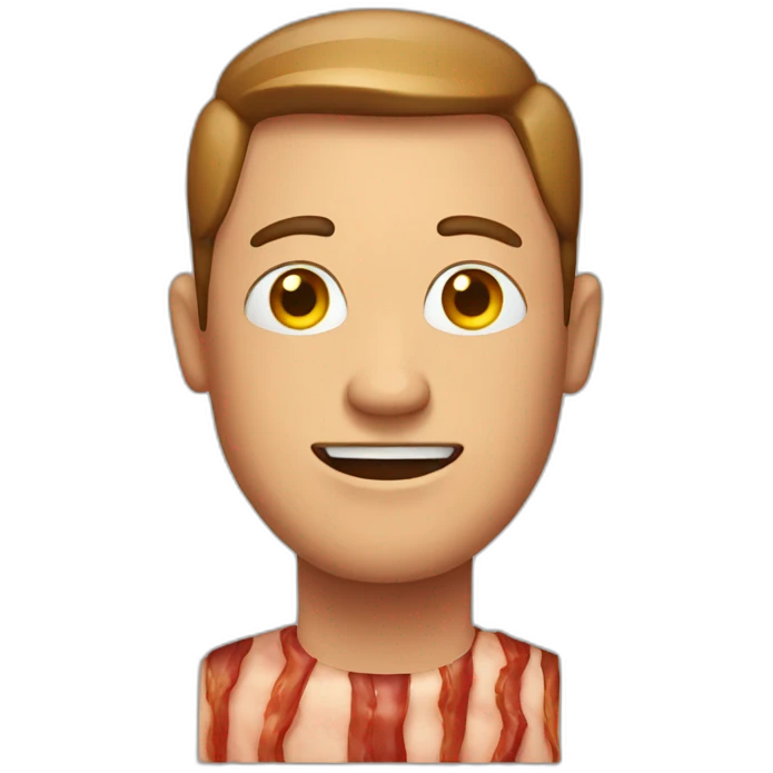 a man with bacon as face emoji