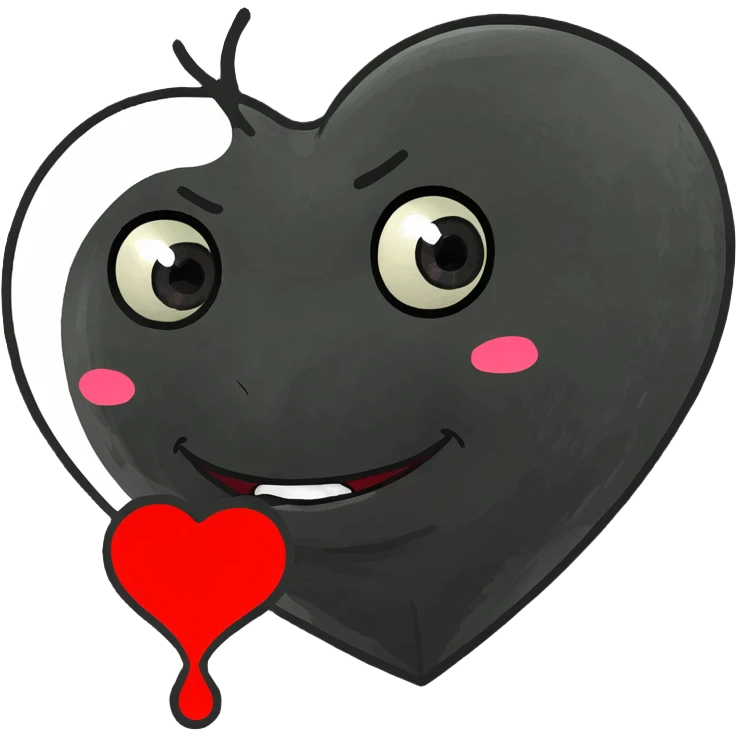 black heart with a blood drop emoji
