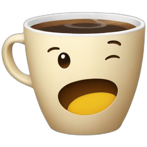 coffee cup with a speech bubble in the surface emoji