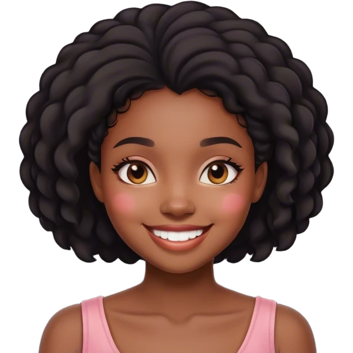 Blushing black girl  emoji