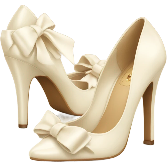Cream Heels with bow emoji