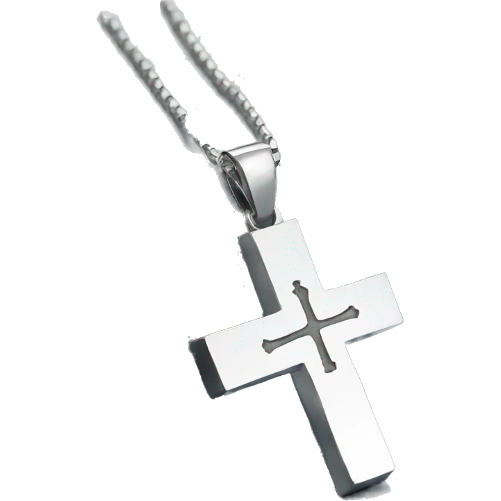 Silver cross necklace emoji