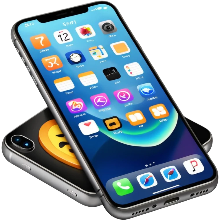 iPhone 17 Pro Max with app icons, time and battery level emoji