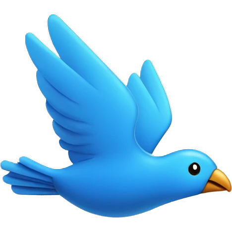 internet wifi blue bird flying emoji