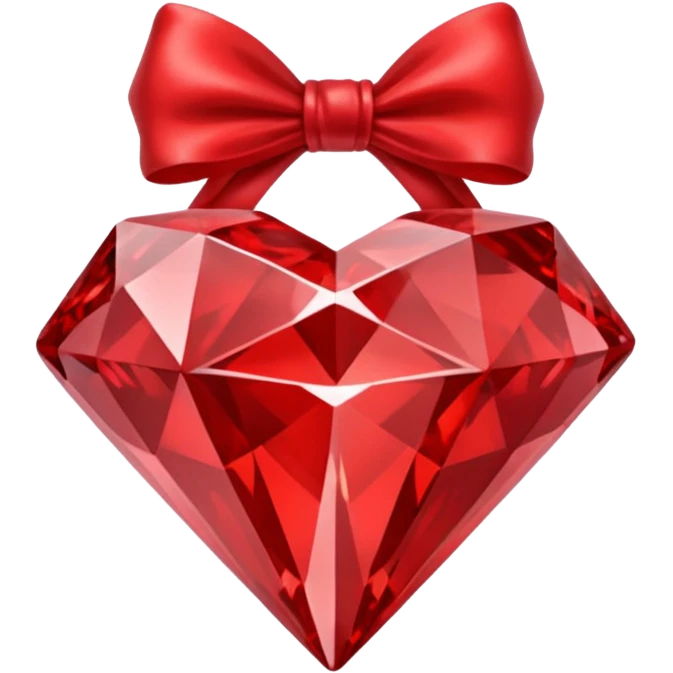  red bow shaped 56-carat diamond emoji