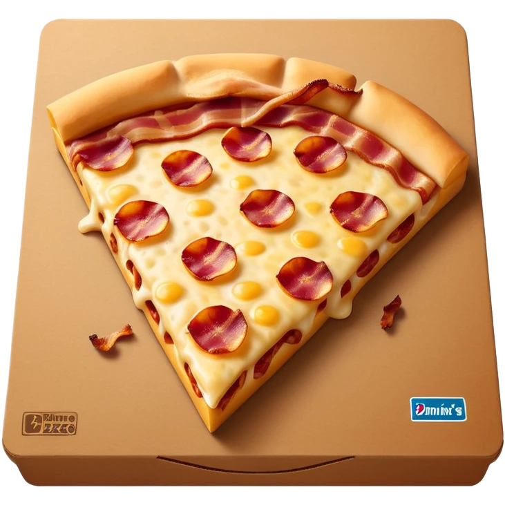 Dominos Pizza Box with Cheese Pizza with bacon  emoji