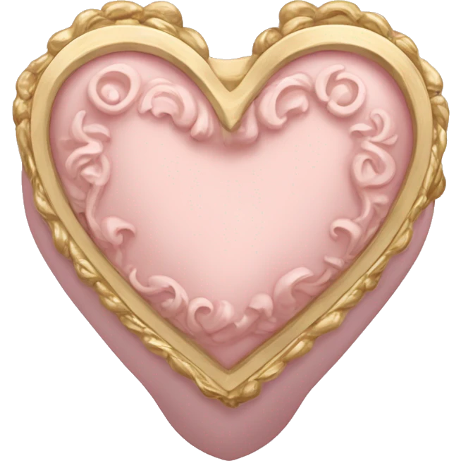 Pale pink Rococo heart box emoji