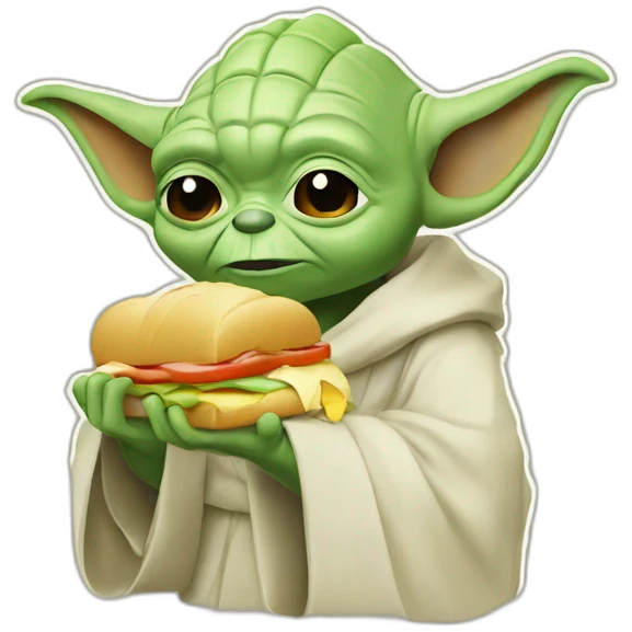 Yoda mange un sandwich  emoji