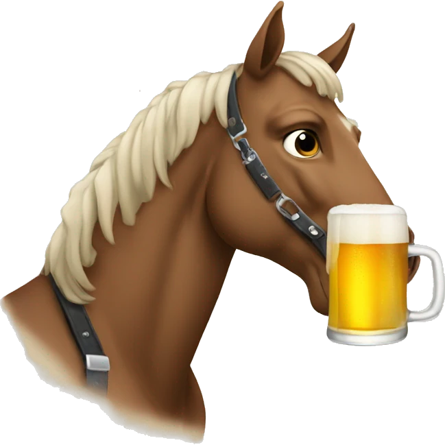 Horse drinking beer emoji
