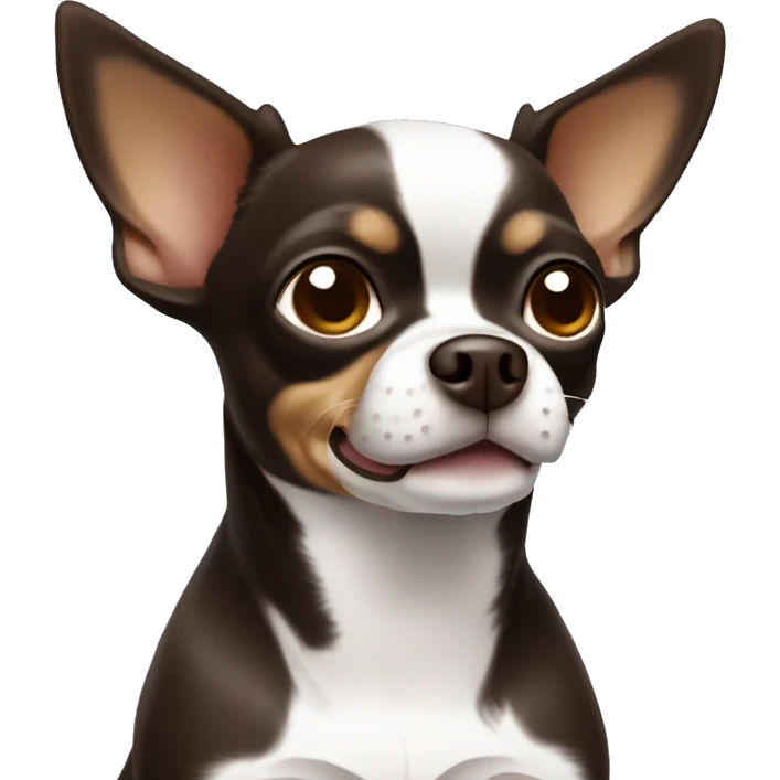 Dark Brown chihuahua with White chest  emoji