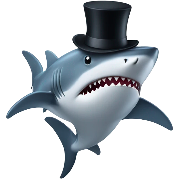 Shark with a top hat dancing  emoji