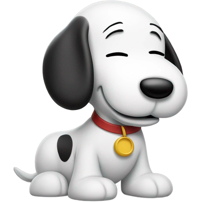 snoopy with eyes closed and smiling emoji