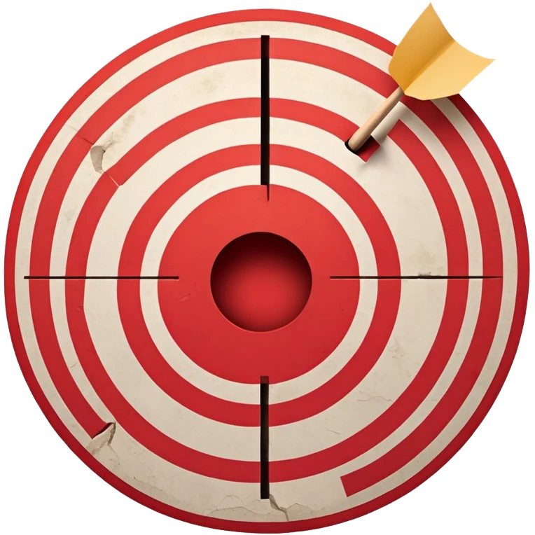 A target or bullseye with a painful face, representing a business pain point emoji