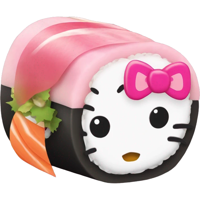 Pink hello Kitty sushi roll emoji