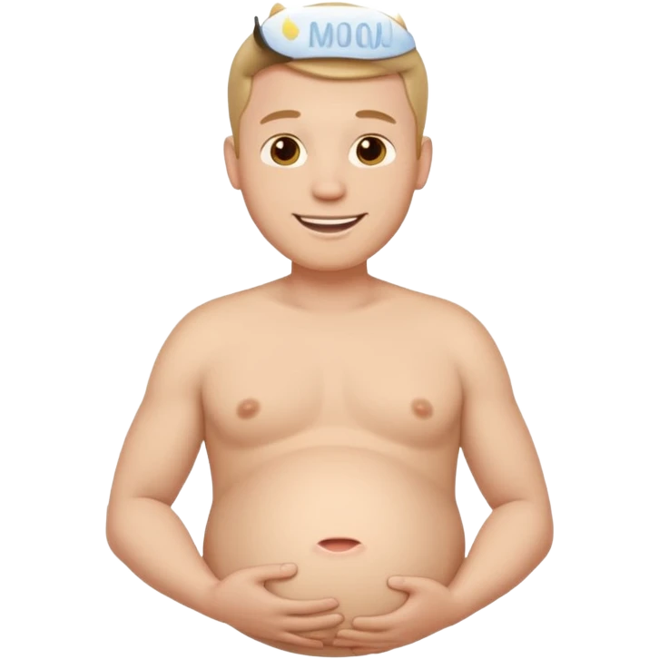 Make a man with a pregnant belly emoji