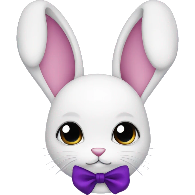 Female purple rabbit with a black bow emoji