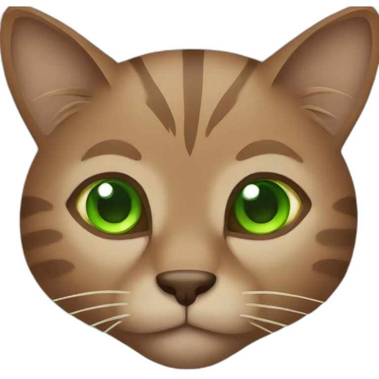 Brown cat with greeneyes emoji