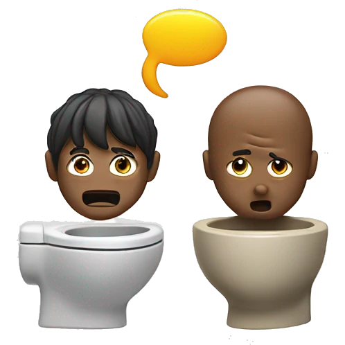 Skibidi toilet and Kai cenar arguing emoji