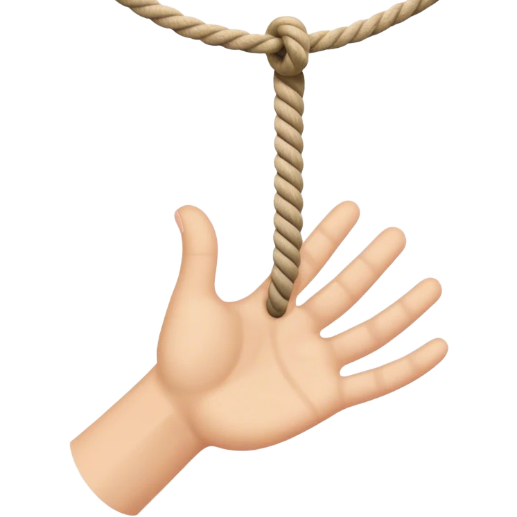 hand letting go a rope fall emoji